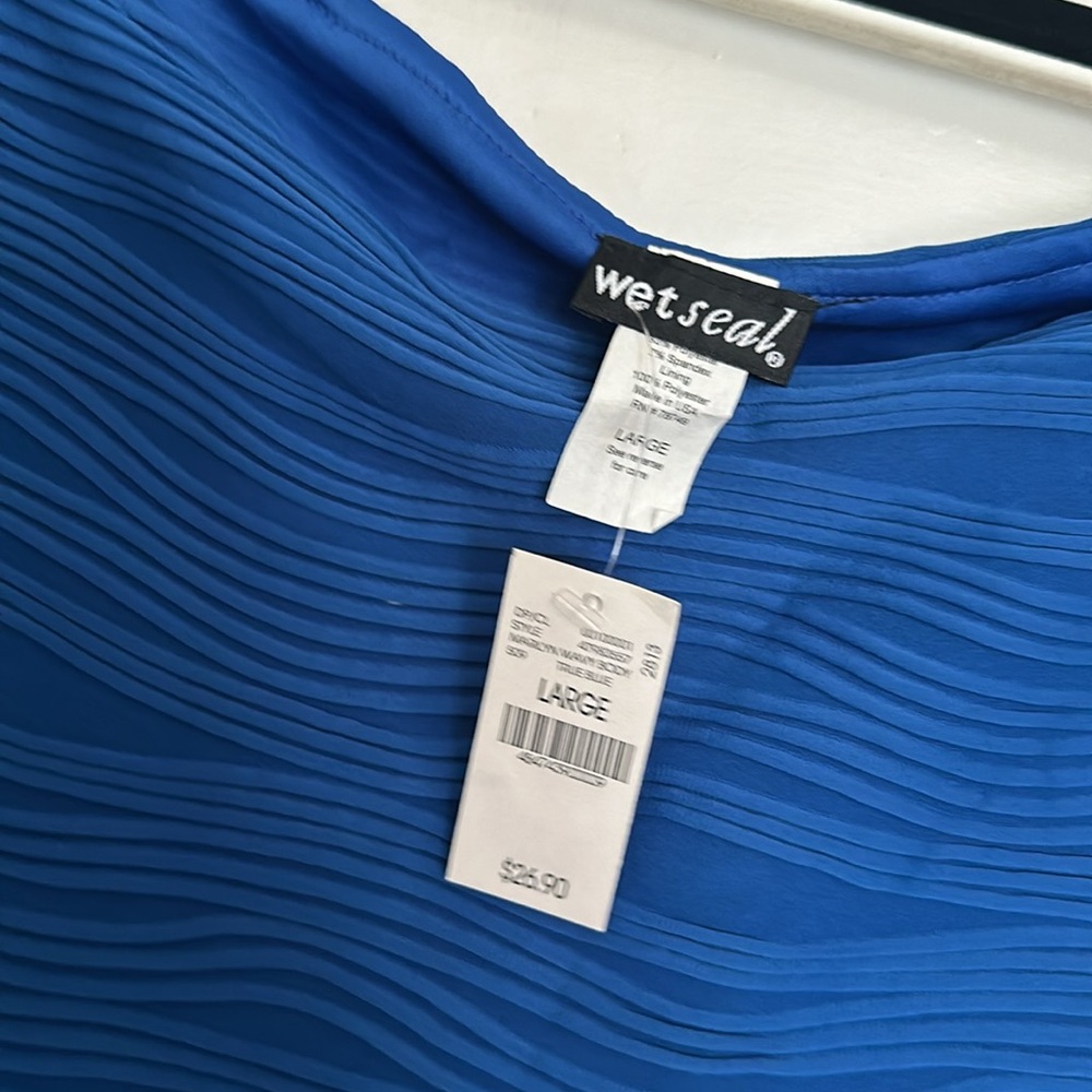 Blue Off the Shoulder Dress - Picture 2 of 6